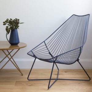 blue wire furniture chair